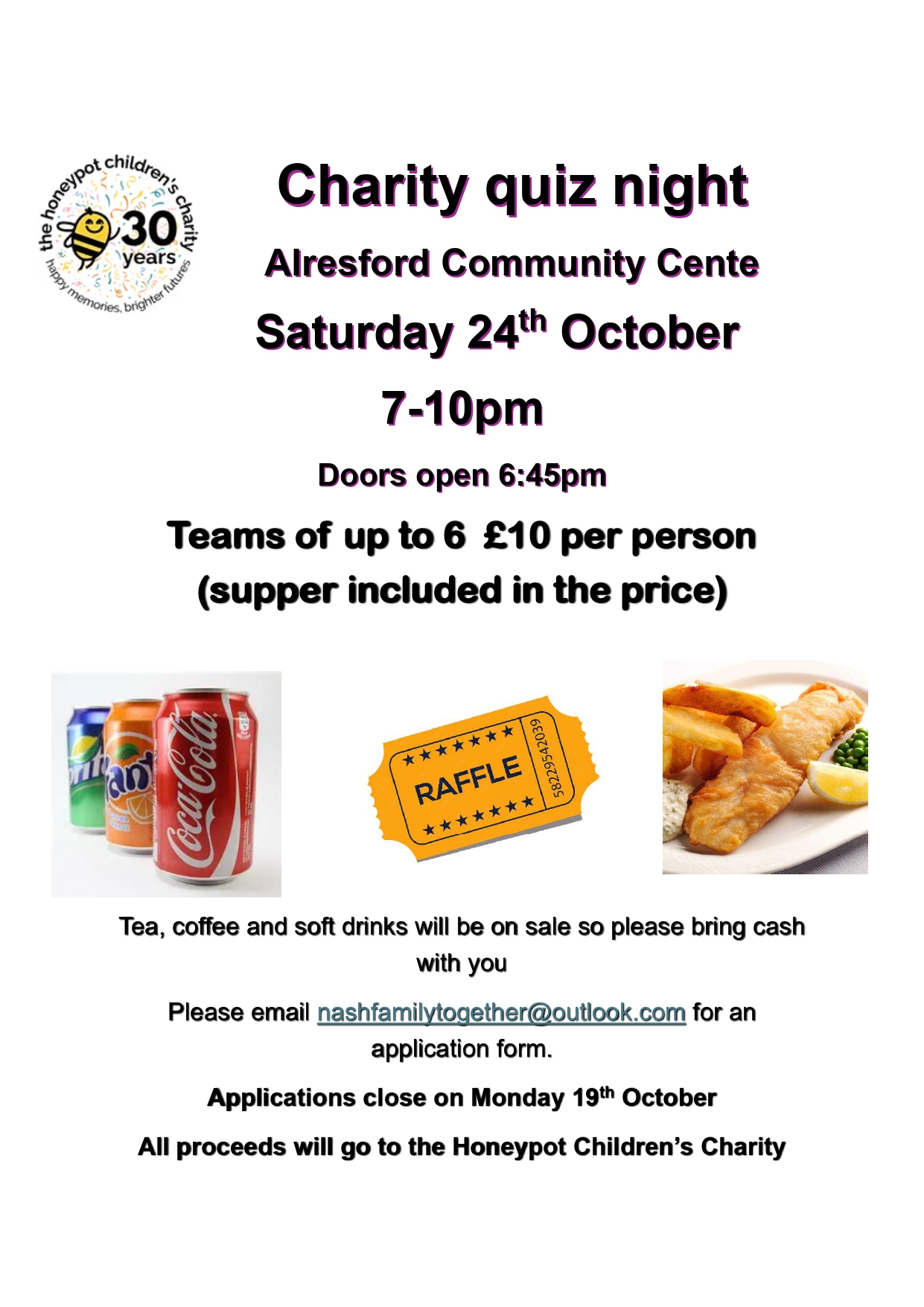 Charity Quiz Night Saturday 24th October 2026